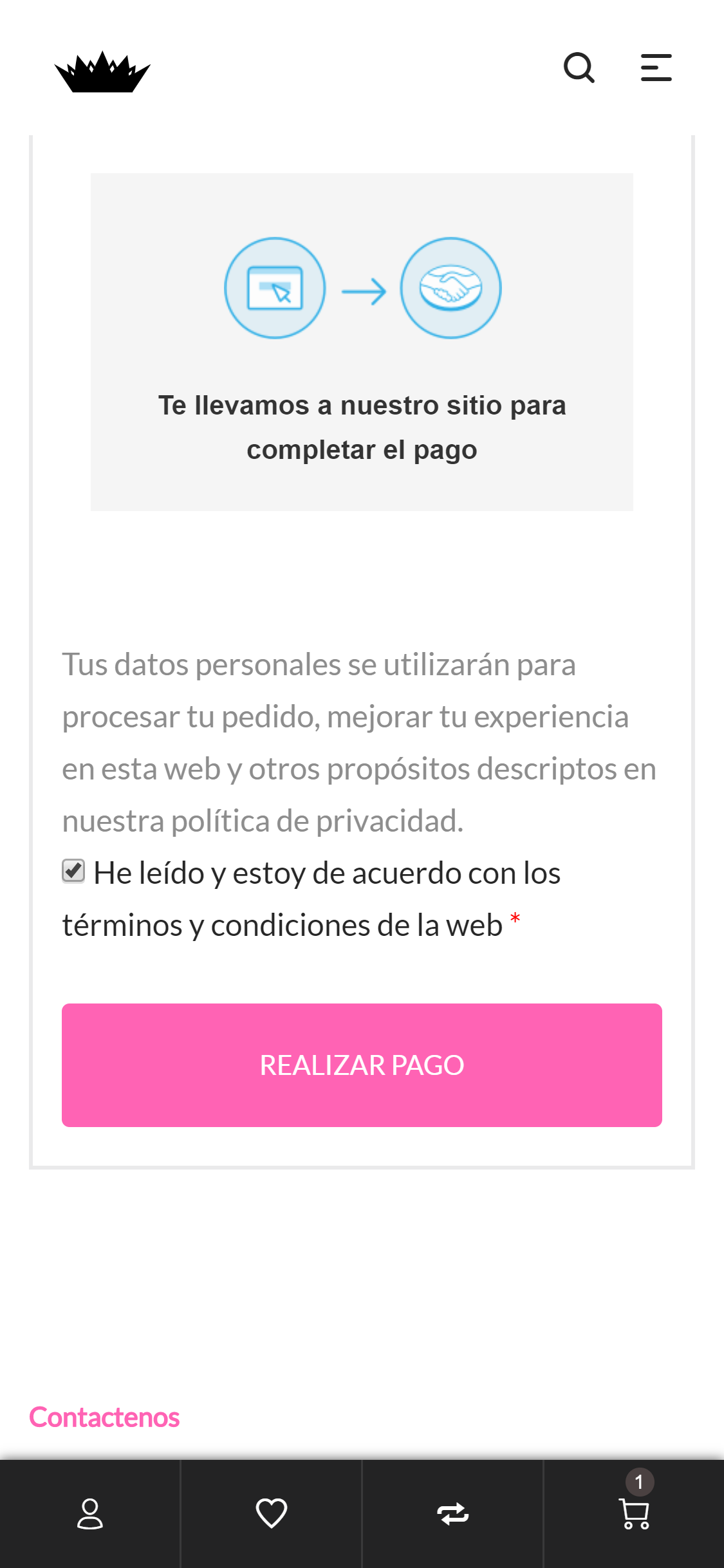 Aceptar términos y realizar pago
